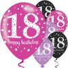 Pink Celebration Party Happy 18th Birthday Printed Latex Balloons