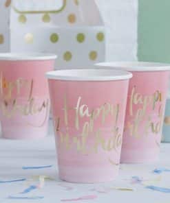 Pick & Mix Party Happy Birthday Ombre Paper Party Cups