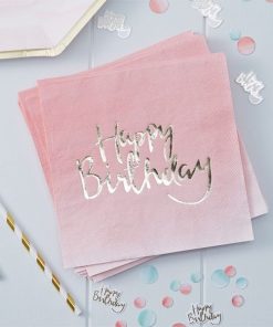 Pick & Mix Party Happy Birthday Ombre Paper Napkins