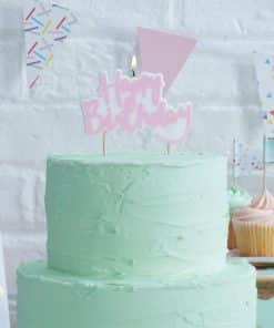 Pick & Mix Party Pink Happy Birthday Candle