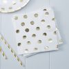 Pick & Mix Party White Metallic Polka Dot Paper Napkins