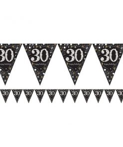 Sparkling Celebration Party Age 30 Prismatic Foil Bunting