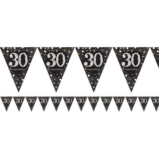 Sparkling Celebration Party Age 30 Prismatic Foil Bunting