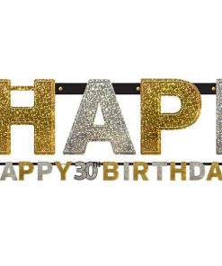 Sparkling Celebration Party Age 30 Prismatic Letter Banner