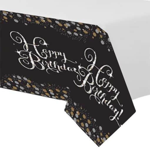 Sparkling Celebration Party Happy Birthday Plastic Tablecover