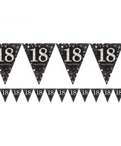 Sparkling Celebration Party Age 18 Prismatic Foil Bunting 1.8m