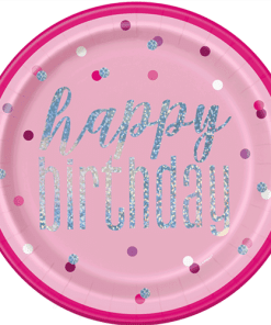 PINK HAPPY BIRTHDAY PLATES