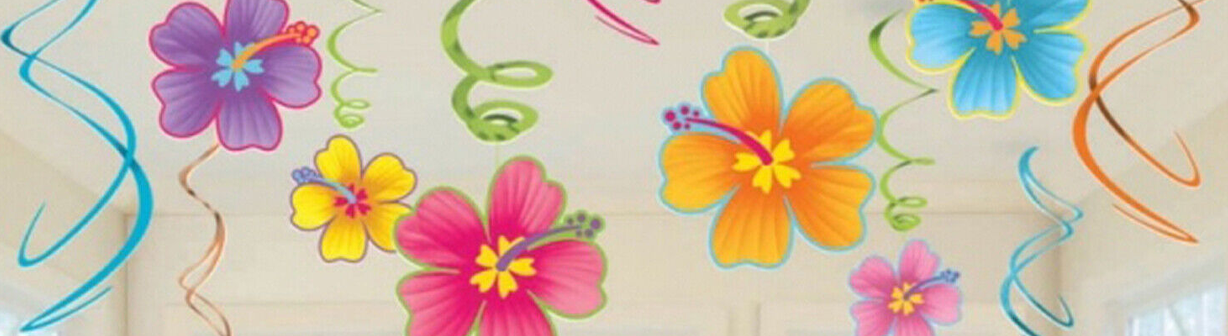 Luau Hanging Swirl Decorations