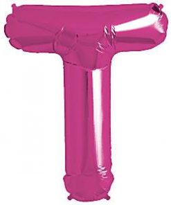 Magenta Pink Letter T Foil Balloon