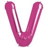 Magenta Pink Letter V Foil Balloon