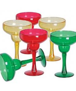 Multi-coloured Plastic Mini Margarita Glasses