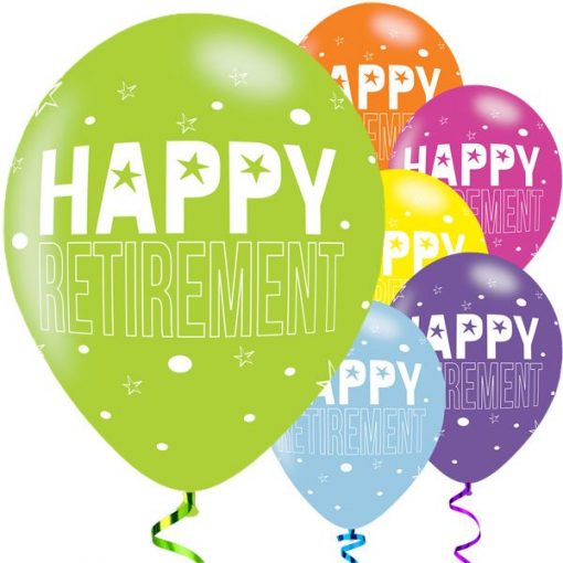 Retirement Officially Retired Party Printed Latex Balloons