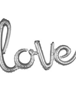 Silver Love Phrase Balloon