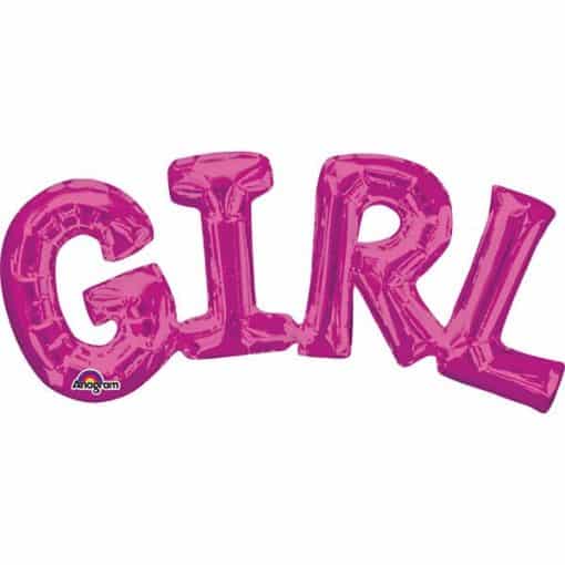 GIRL Pink Foil Balloon