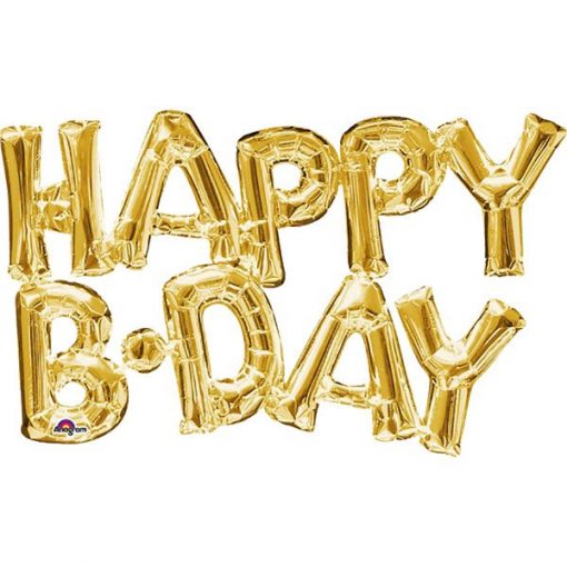 HAPPY B'DAY Gold Foil Balloon