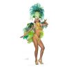 Brazilian Lady Groovy Green Festival Lady Cardboard Cutout Out