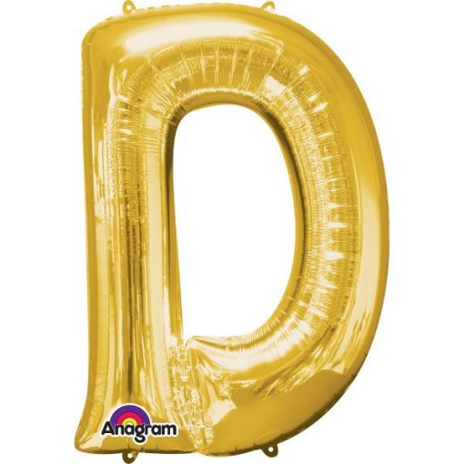 Gold Letter D - 16" Foil Balloon