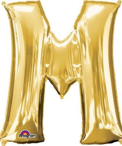 Gold Letter M - 16" Foil Balloon