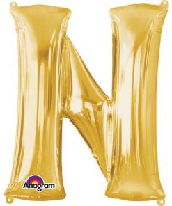 Gold Letter N - 16" Foil Balloon