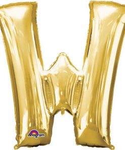 Gold Letter W - 16" Foil Balloon