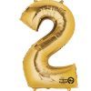 Gold Number 2 - 16" Foil Balloon