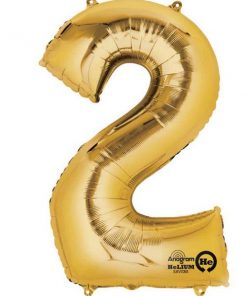 Gold Number 2 - 16" Foil Balloon