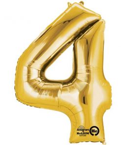 Gold Number 4 - 16" Foil Balloon