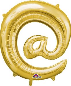 Gold Letter @ - 16" Foil Balloon