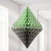 Mint & Grey Diamond Honeycomb Decorations