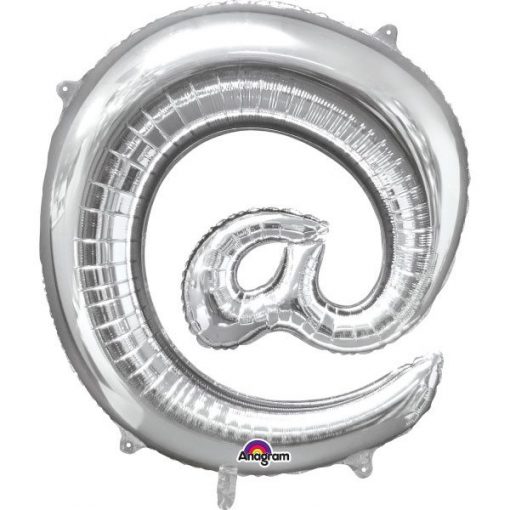 Silver Letter @ - 16" Foil Balloon