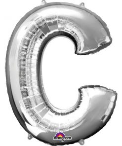 Silver Letter C - 16" Foil Balloon