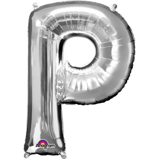 Silver Letter P - 16" Foil Balloon