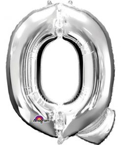 Silver Letter Q - 16" Foil Balloon