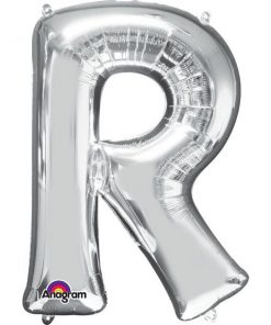 Silver Letter R - 16" Foil Balloon