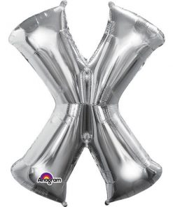 Silver Letter X - 16" Foil Balloon