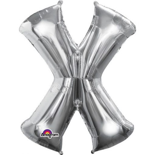 Silver Letter X - 16" Foil Balloon