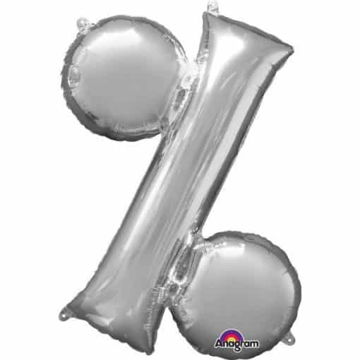 Silver Letter % - 16" Foil Balloon