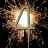 Number 4 Sparkler Candle