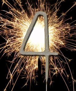 Number 4 Sparkler Candle
