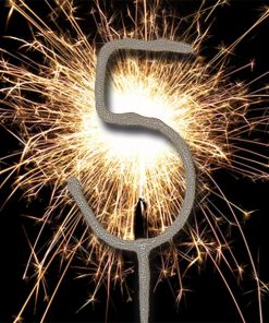 Number 5 Sparkler Candle