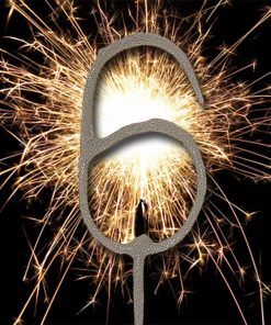 Number 6 Sparkler Candle