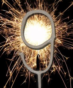 Number 9 Sparkler Candle