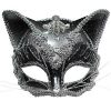 Cat Jewelled Masquerade Black & Silver Mask