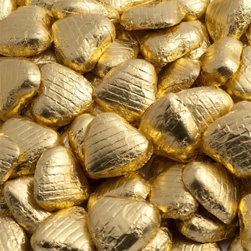 Gold Foil Chocolate Hearts - Bulk Pack