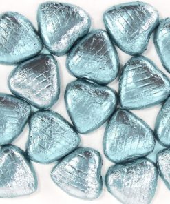 Light Blue Foil Chocolate Hearts