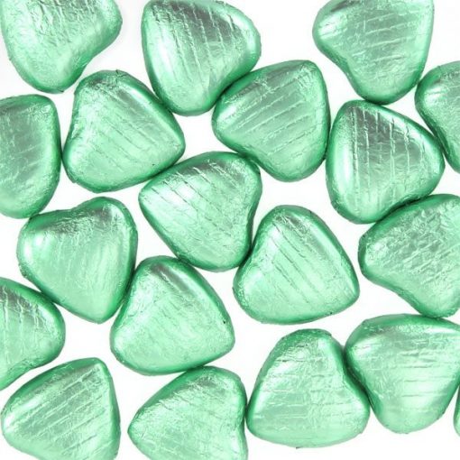 Pale Green Chocolate Hearts