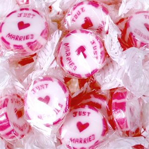 Pink 'Just Married' Rock Sweets