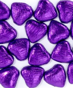 Purple Foil Chocolate Hearts