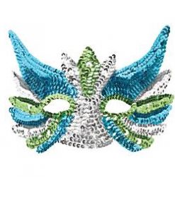 Silver Domino Eye Mask On Stick