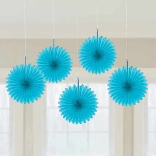Turquoise Party Paper Fan Decorations